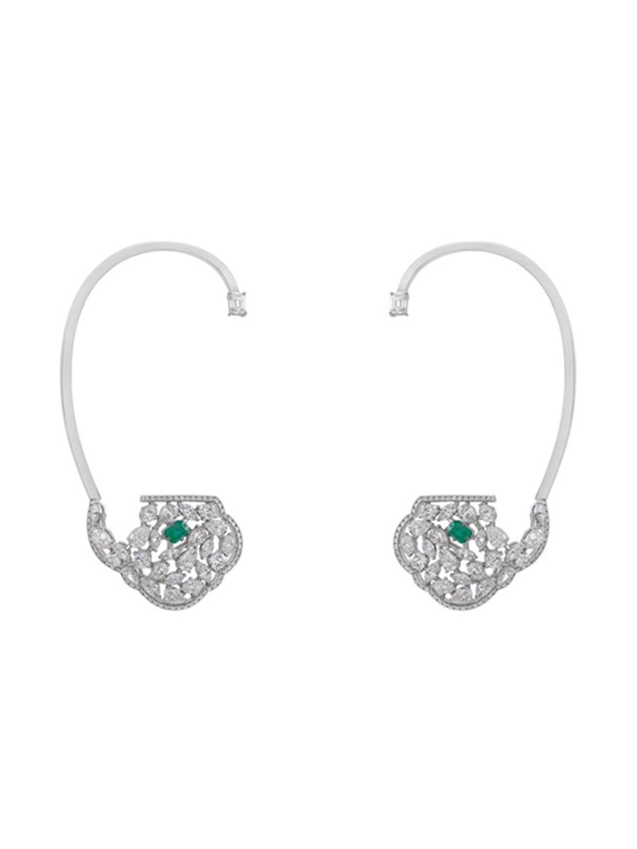 Diversa emerald statement ear cuffs, Maison Aneka