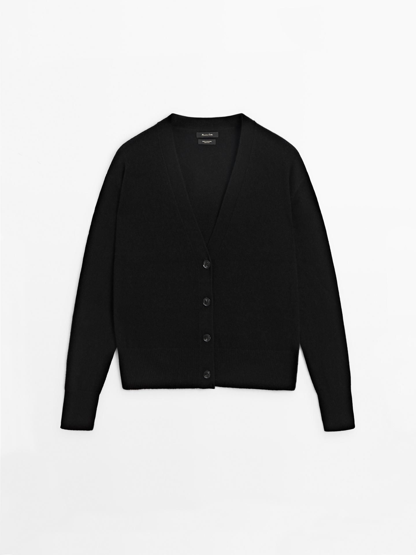 Massimo Dutti knit cashmere v-neck cardigan