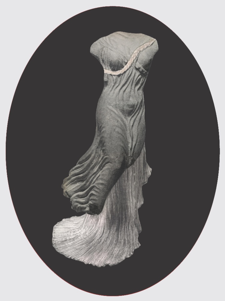 Terracotta statuette of Nike, the personification of victory, late 5th century BCE. The Metropolitan Museum of Art, New York, Rogers Fund, 1907 (07.286.23). Artwork by Julie Wolfe.