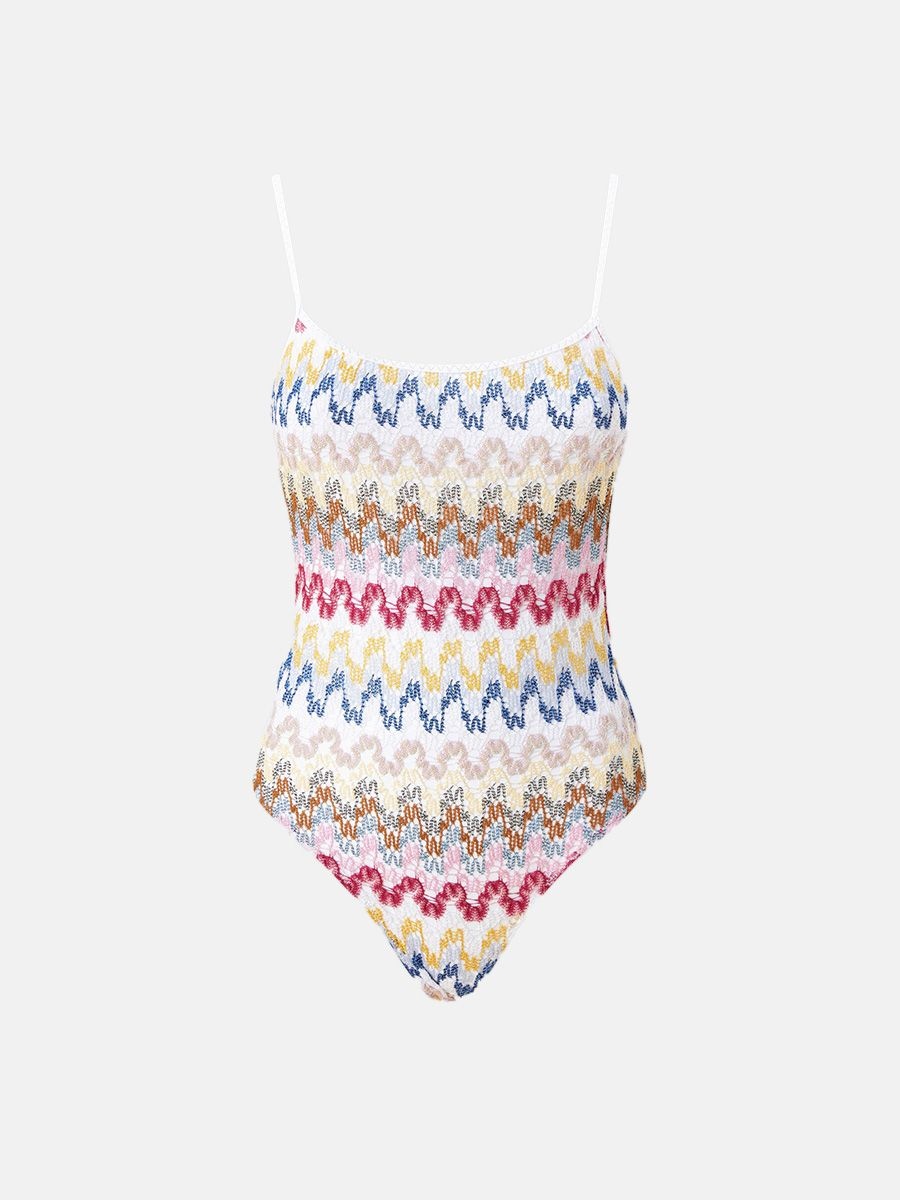Missoni one-piece swimsuit in lamé viscose lace