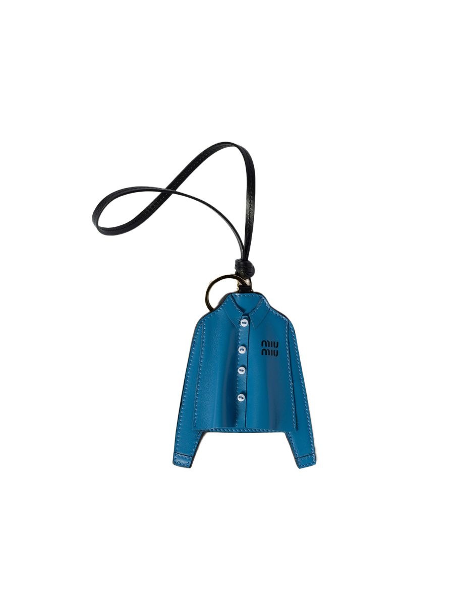 Miu Miu blue shirt leather keychain