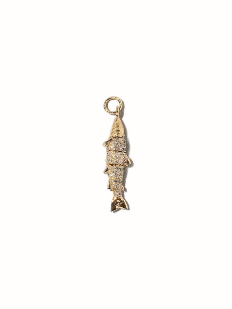 Mociun fish charm with diamonds