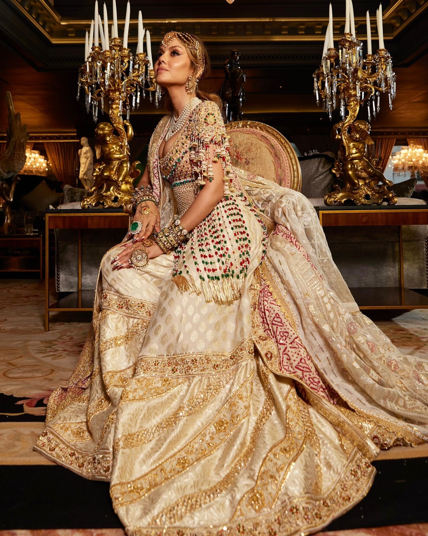 Natasha Poonawalla in a jewelled Abu Jani Sandeep Khosla look