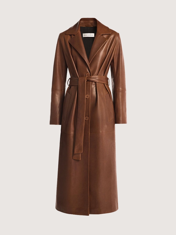 Nour Hammour Leather Trench
