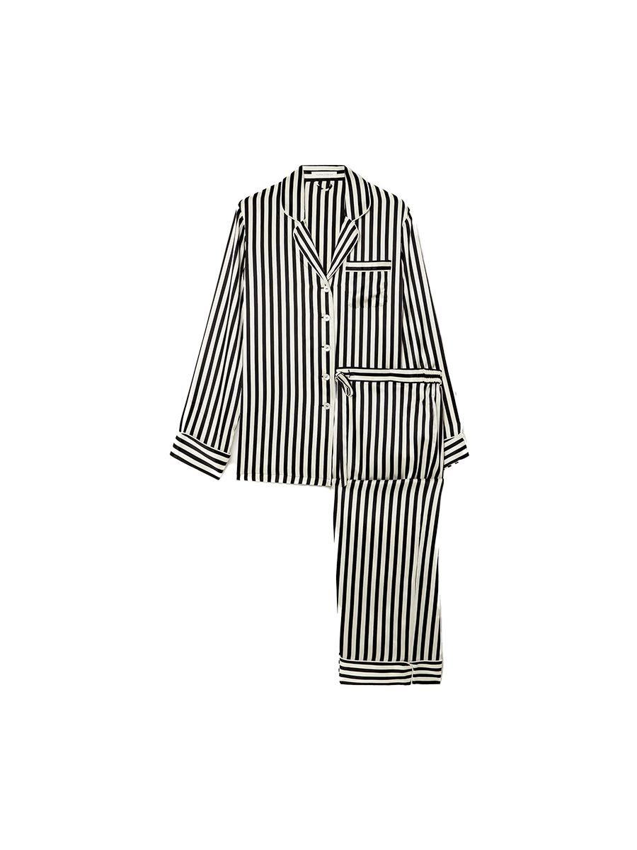 Olivia von Halle striped Lila Nika pyjamas in silk satin