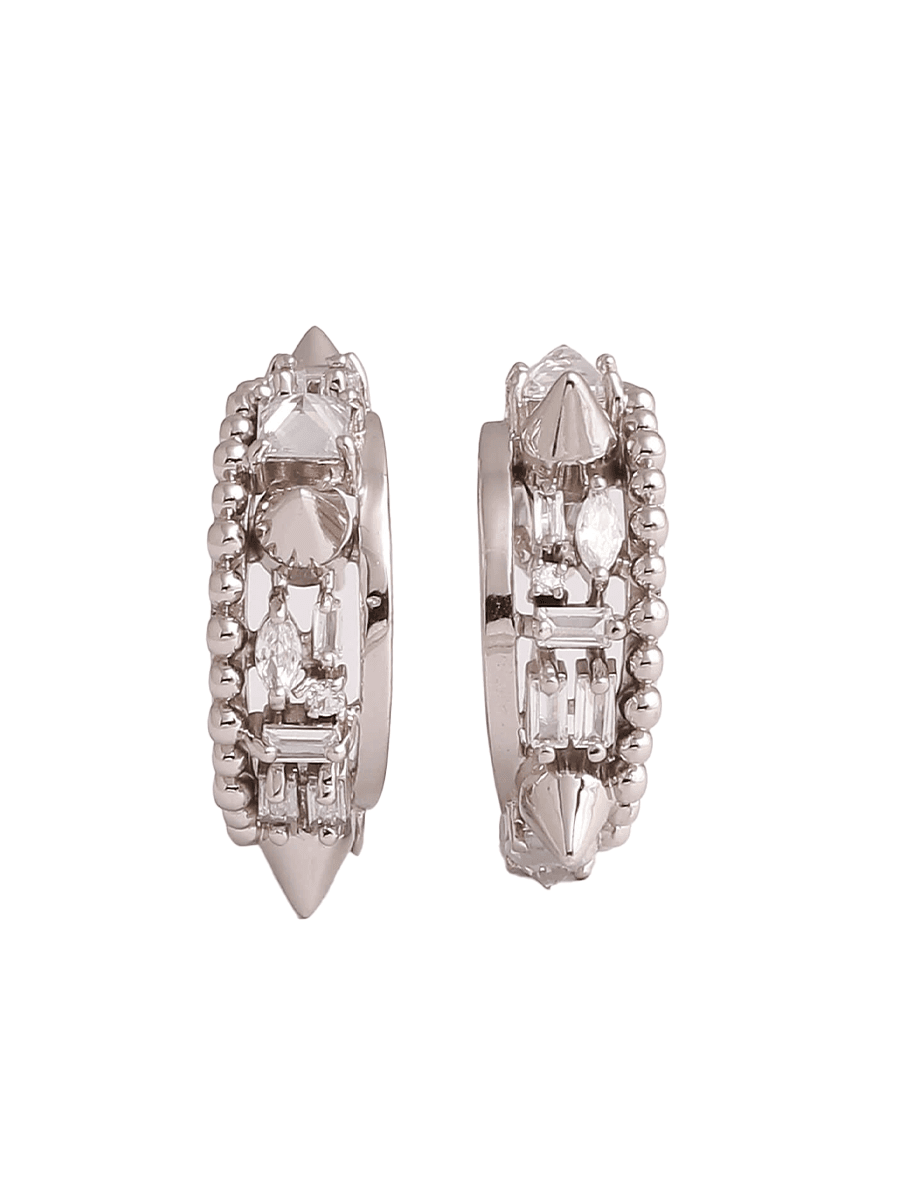 Outhouse Orion Silver Crescent Hoop earrings