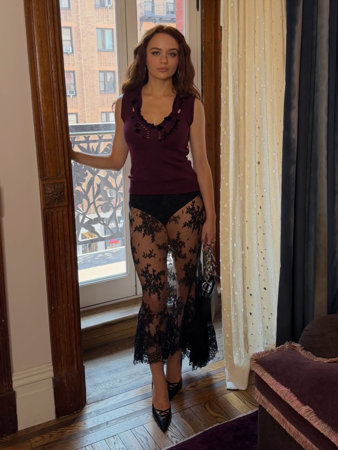 Joey King from PRACTICAL MAGIC 2 in a Mark Gong lace skirt