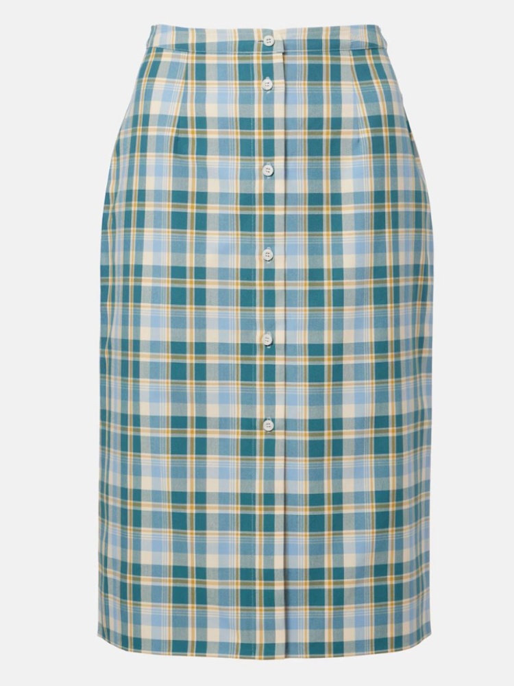 Plaid cotton poplin skirt, Prada