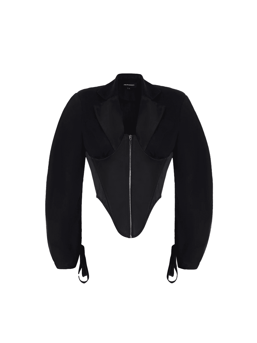 Polite Society Jawdrop Tuxedo top with corset