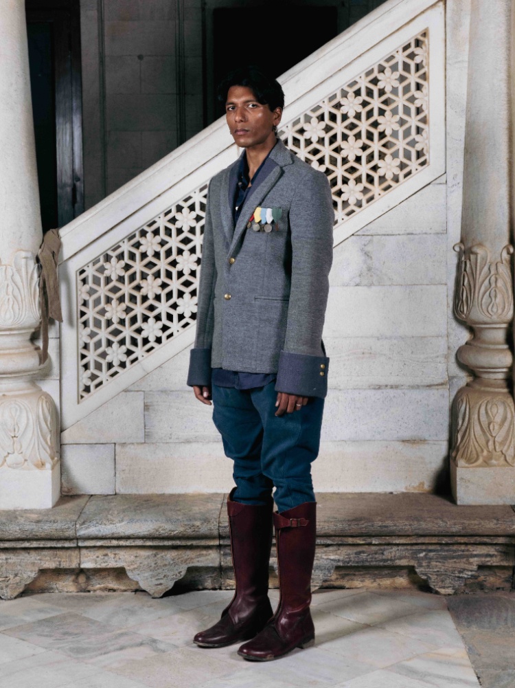 Model Gaurav Gharu wearing a Mayo College Polo-inspired look