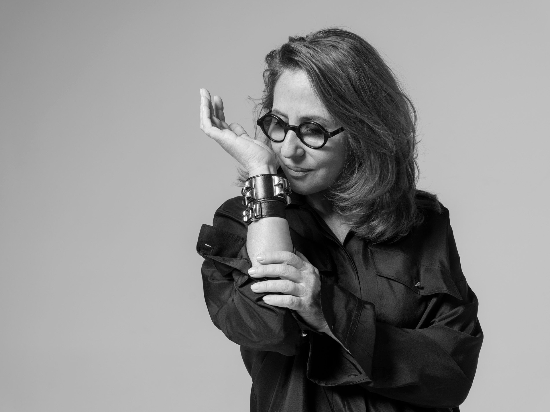 A black and white portrait of Christine Nagel, the head perfumer at Hermès by Brigitte Lacombe