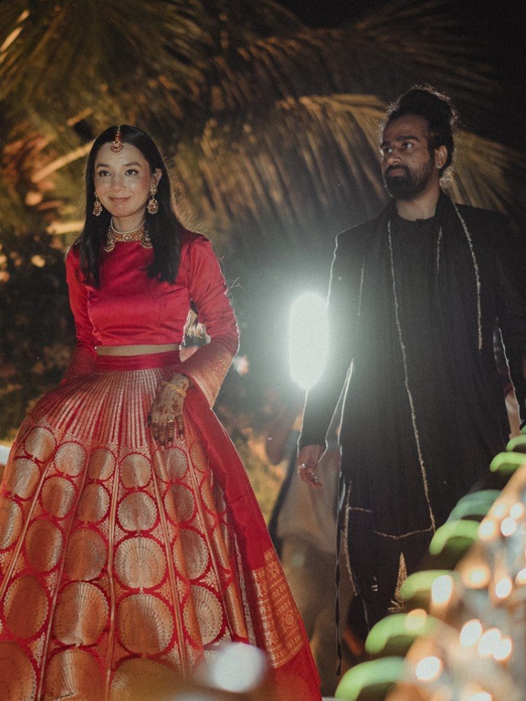 Siddhant Yadav and Priya Mittal at their wedding reception