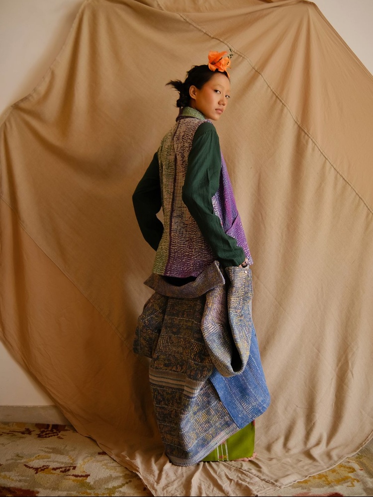 Maria Guite in Day & Age jacket, Lafaani shirt, Zo Weave puan