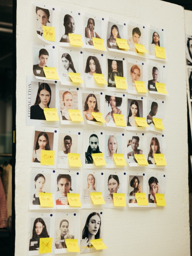 The line-up of models at Raw Mango's London Fashion Week show