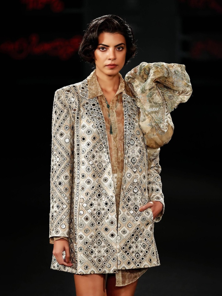 Ivory mirror jacket, Ritu Kumar