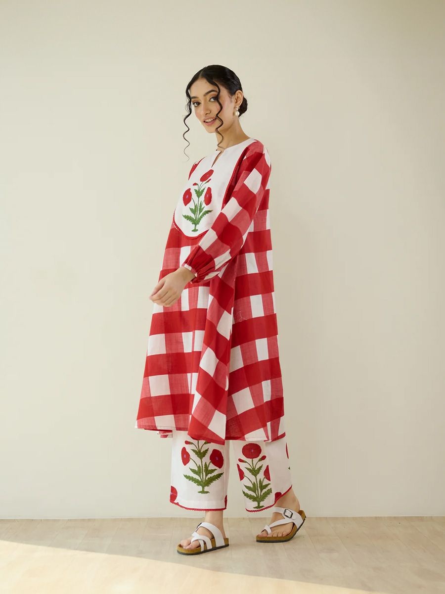 Rust orange kurta TheNod