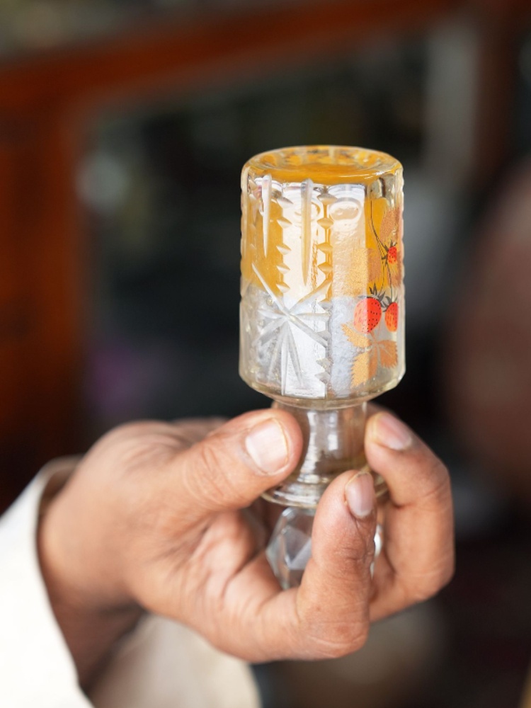 An 80-year old rose attar that has now solidfied
