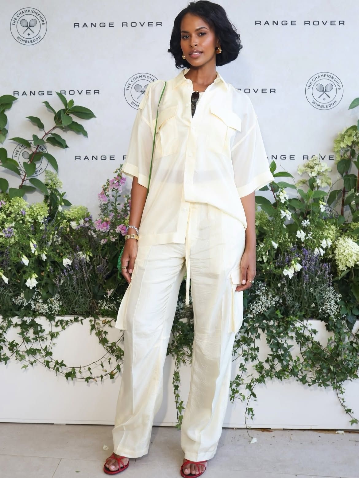 Sabrina Elba wearing cargos at the Wimbledon, The Nod