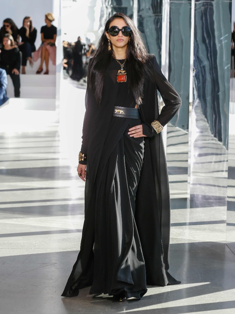Indian model Avanti Nagrath walking the Sabyasachi show in New York