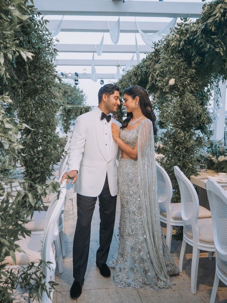 Sagiri Gidwani and Ankur Patel at their wedding reception dinner in Istanbul