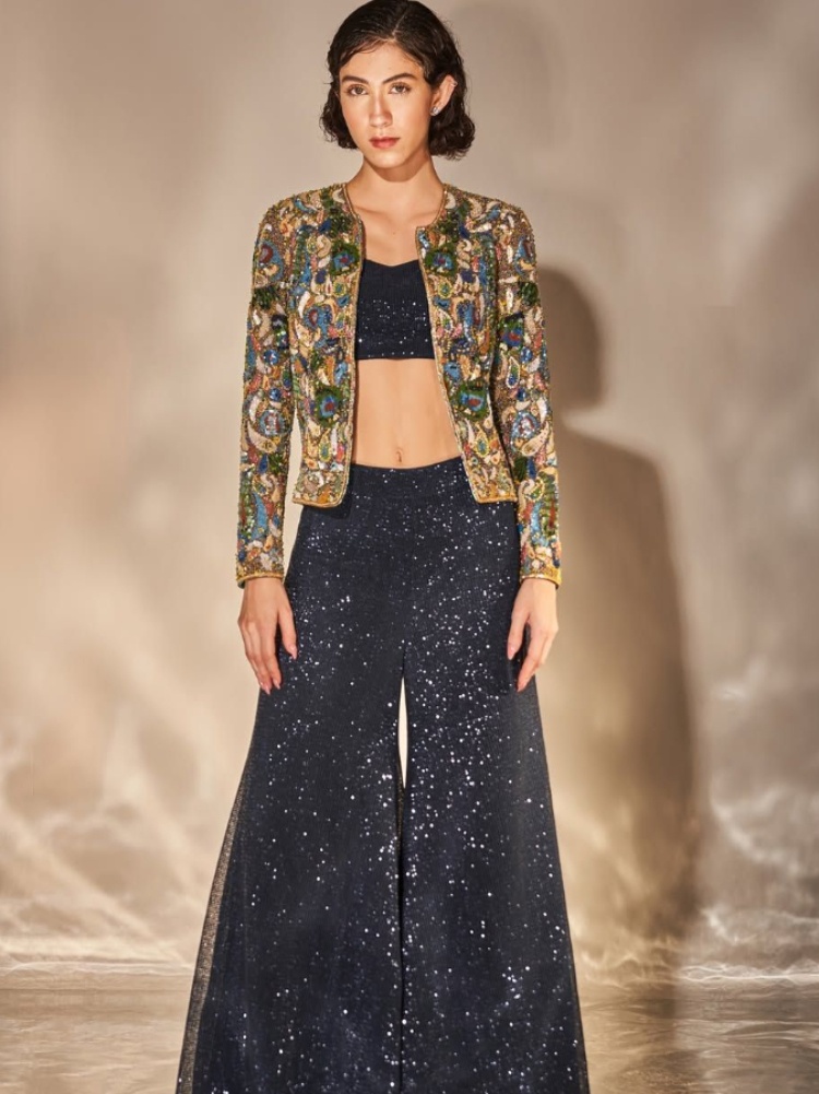 Hand-embroidered sequinned jacket, Sangeeta Kilachand