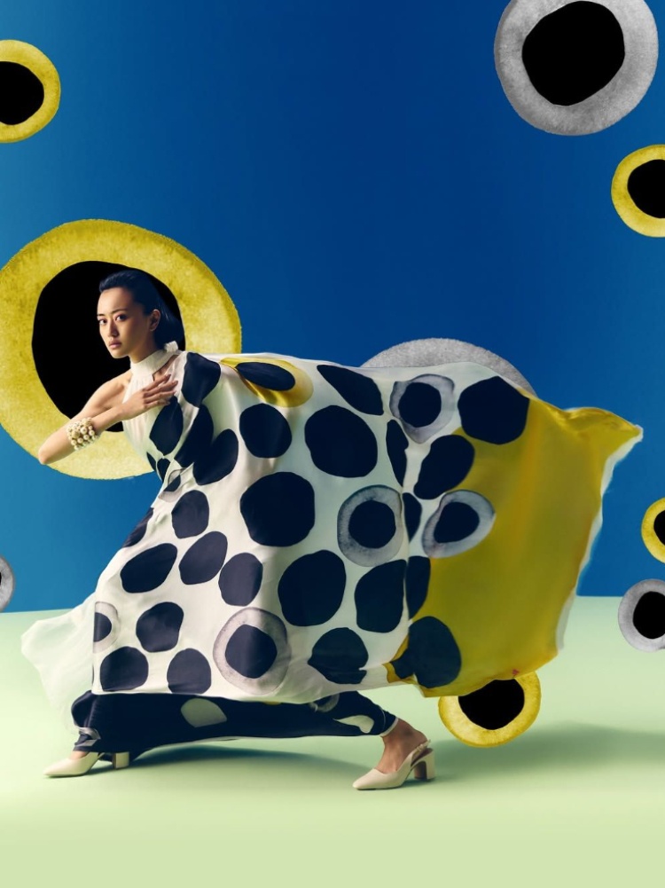 Satya Paul polka printed sari