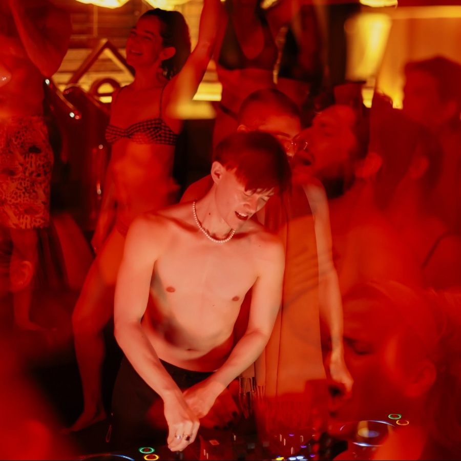 A photo from a Daybreaker sauna rave in New York City