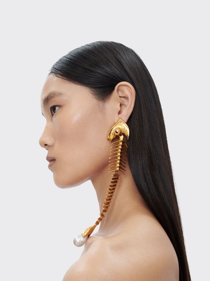 Schiaparelli fish skeleton earring