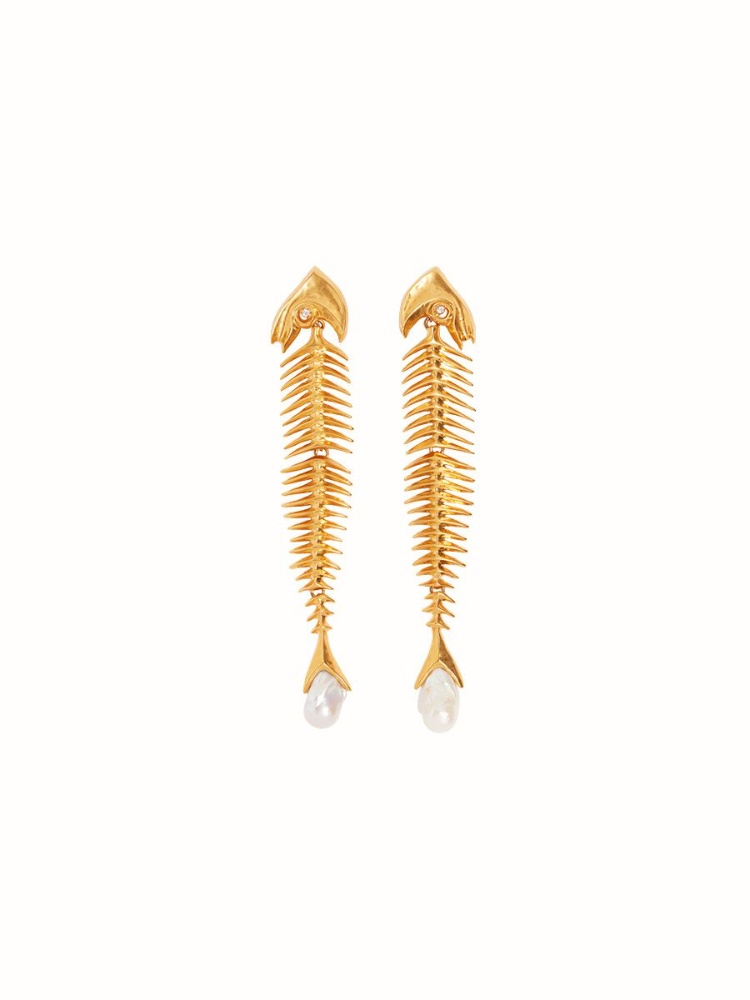 Schiaparelli fish skeleton earrings