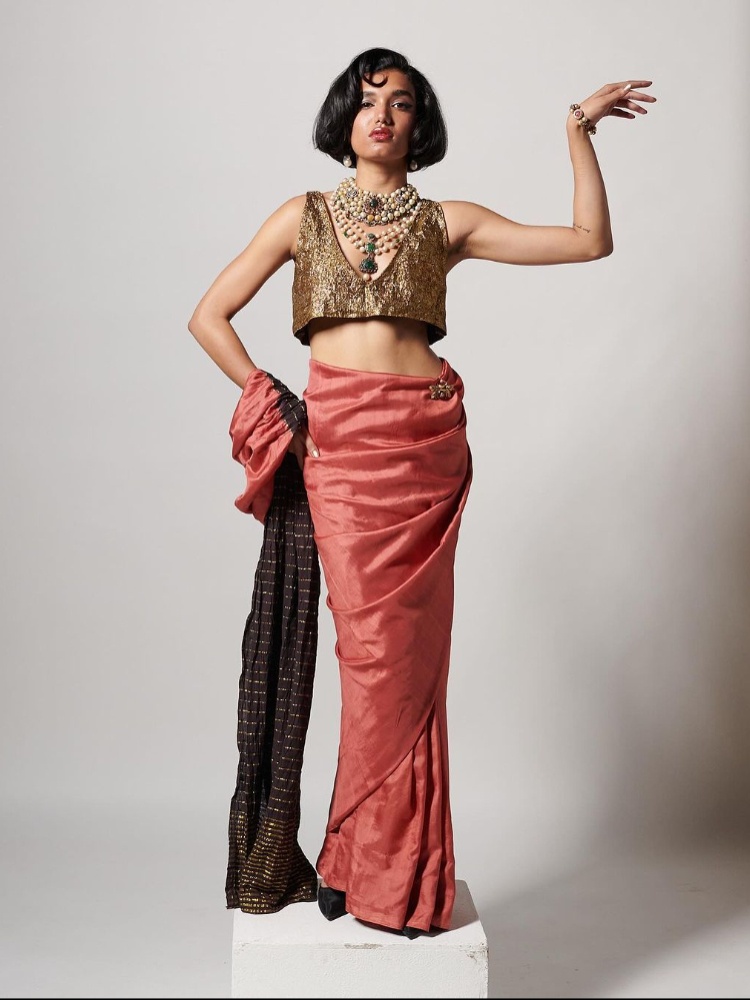 A model in a saree by Re-Ceremonial
