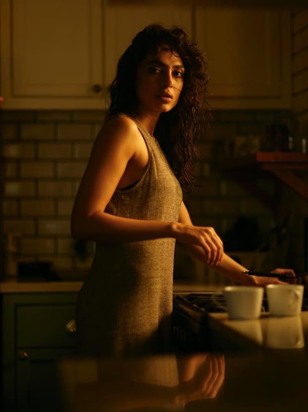 Sobhita Dhulipala making a cup of coffee