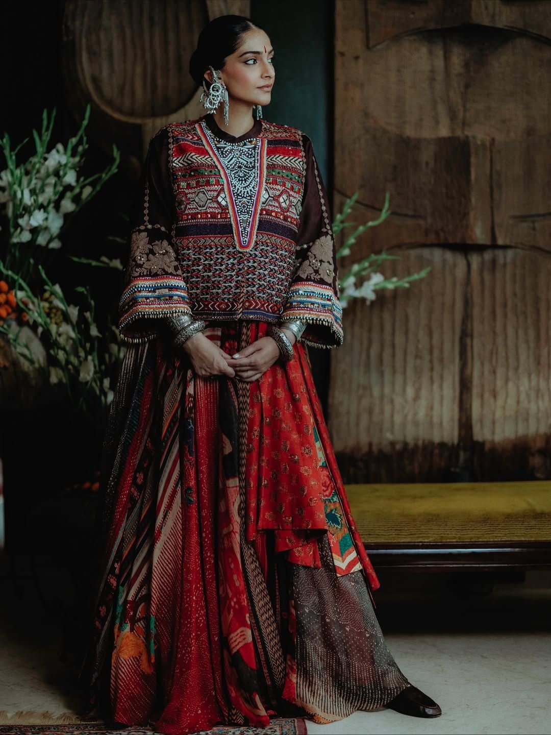 Sonam Kapoor in Aseem Kapoor_Boho Diwali look