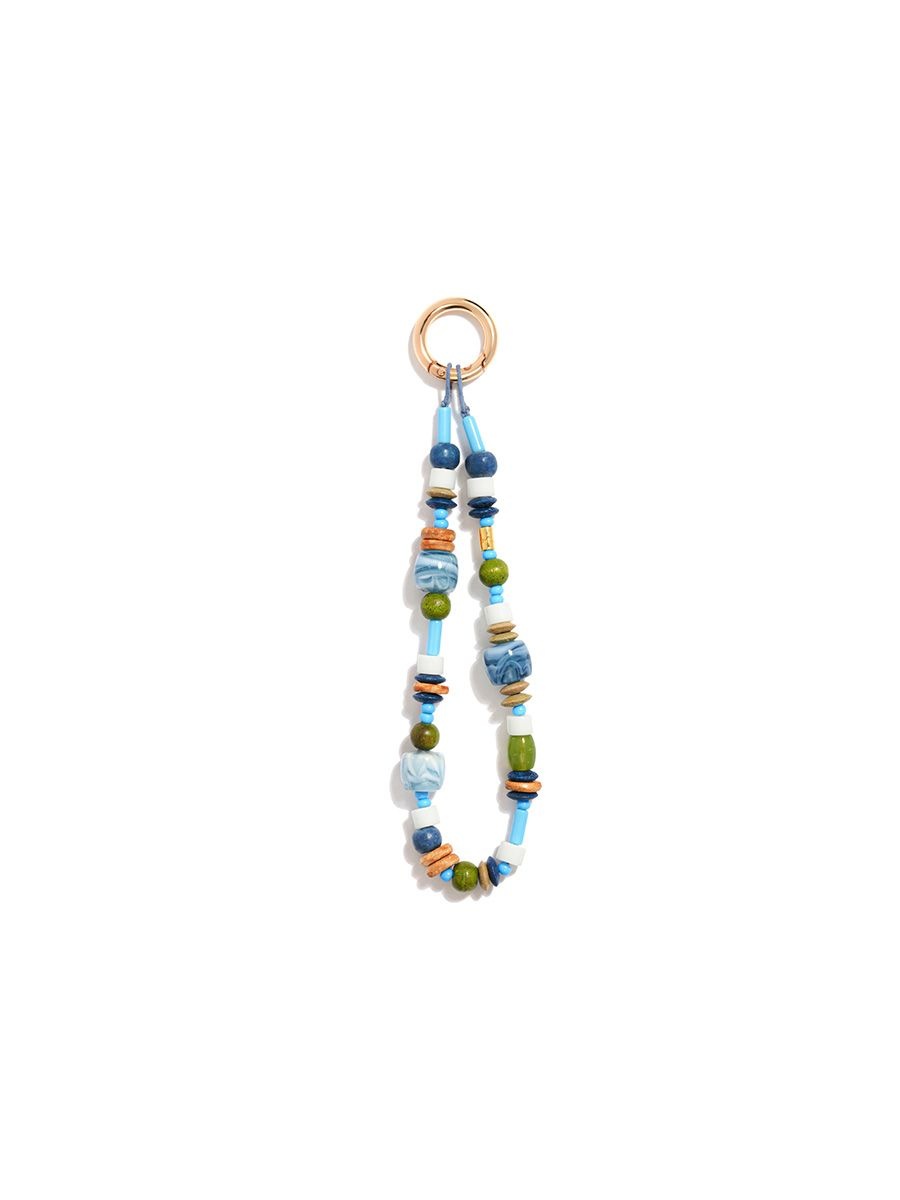 Studio Love Letter Cuba bag charm with blue and green beads
