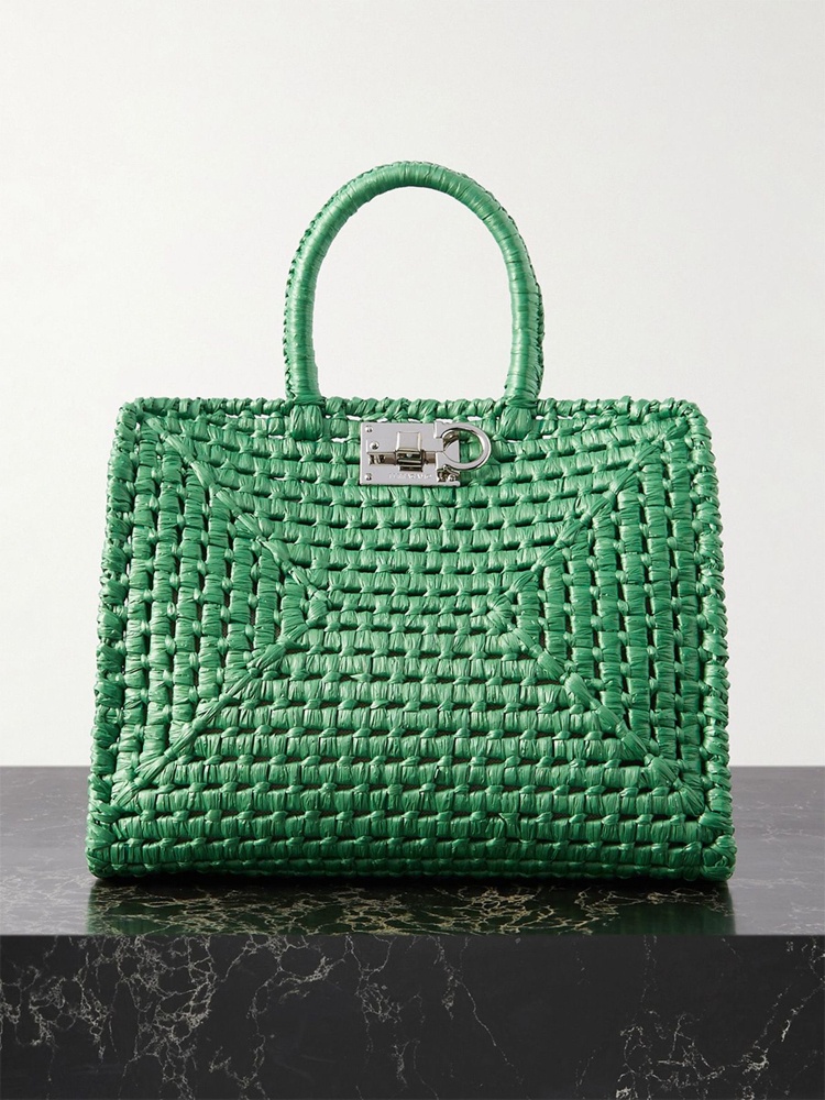 Ferragamo Studio Raffia tote