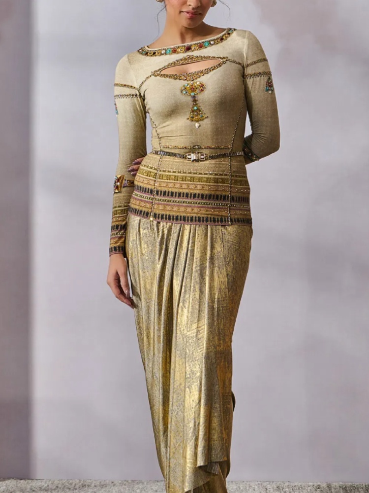 Tarun Tahiliani Oyster jewel embroidered t-shirt