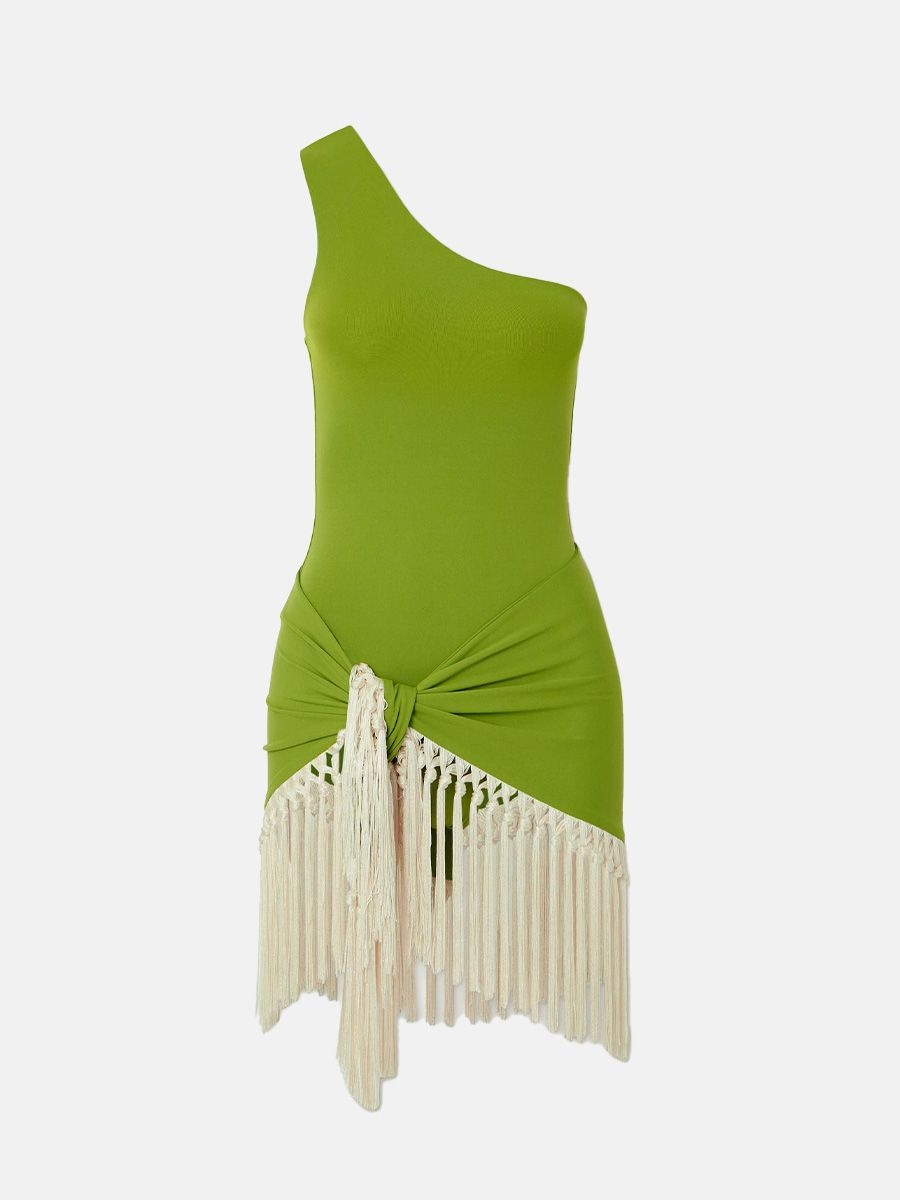 Taller Marmo Yacare swimsuit and fringed pareo set