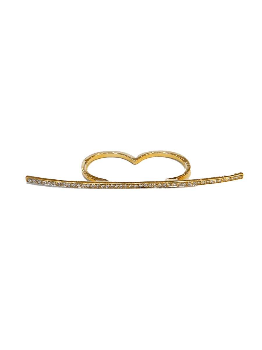 The Line Knuckleduster Ring With Pave Diamonds