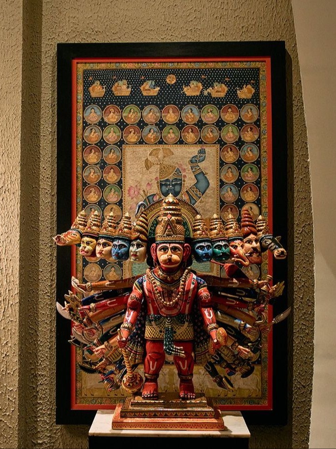 A religious sculpture in the Delhi Vintage Co flagship store in New Delhi