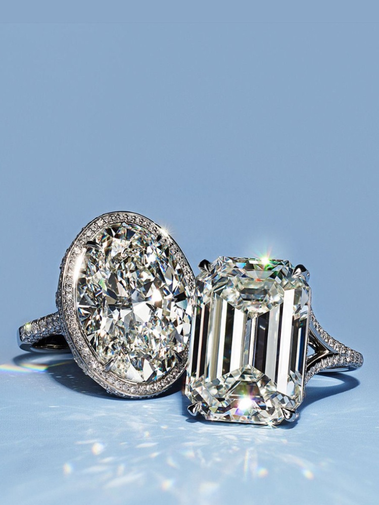 Tiffany & Co Oval and Emerald Cut Diamond Engagement Rings