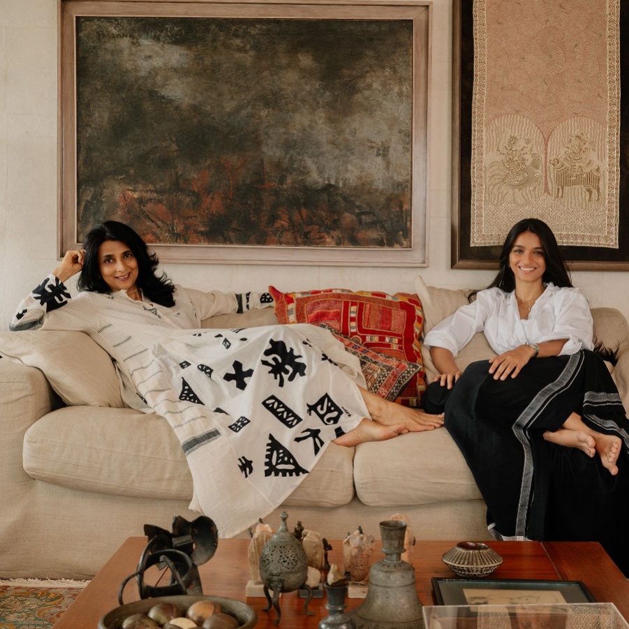 Tina Tahiliani Parikh with her daughter Aria Parikh