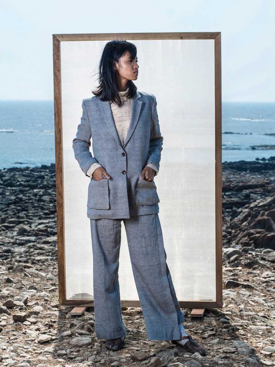 Grey Ura Maku kala cotton relaxed fit suit