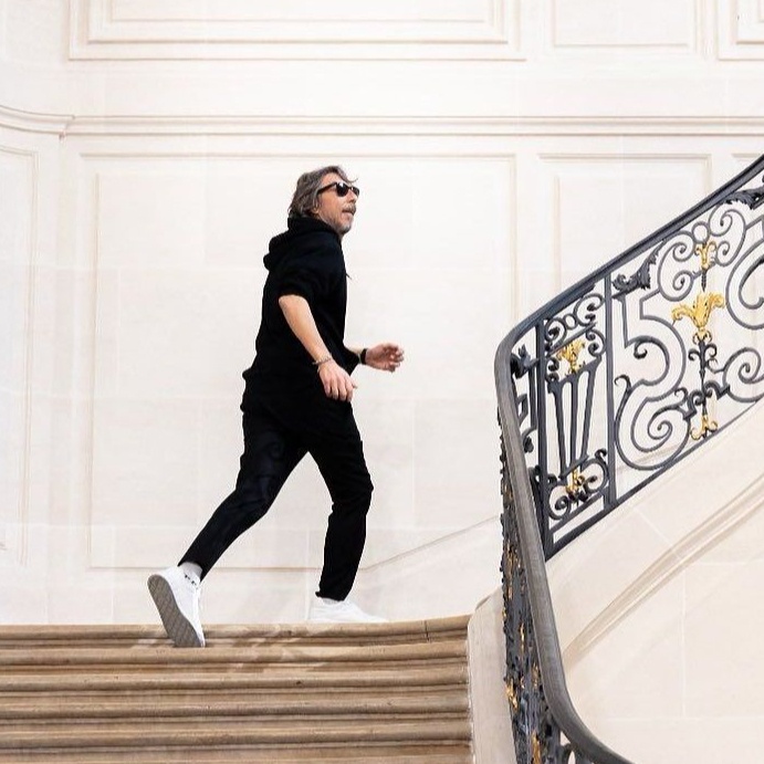 Former Valentino Creative Director Pierpaolo Piccioli after his Le Noir show