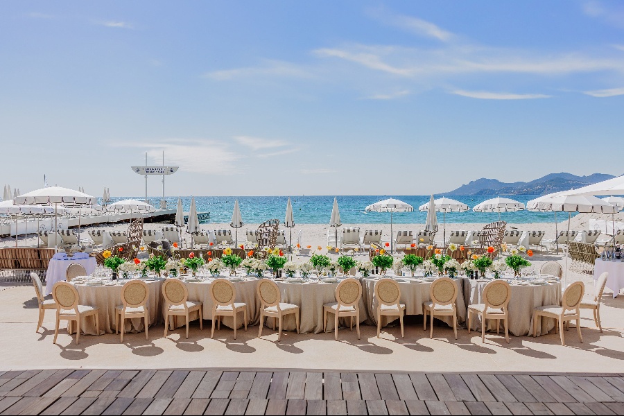 The site of the wedding brunch at Carlton Beach Club, Cannes