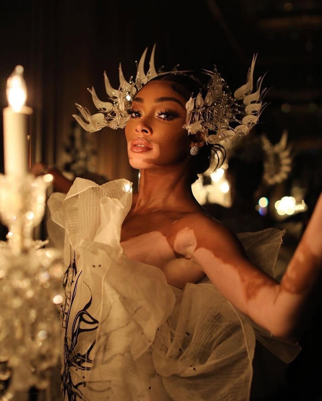 For the 2022 Met Gala, model Winnie Harlow wore a kinetic crown by Curran, The Nod Mag