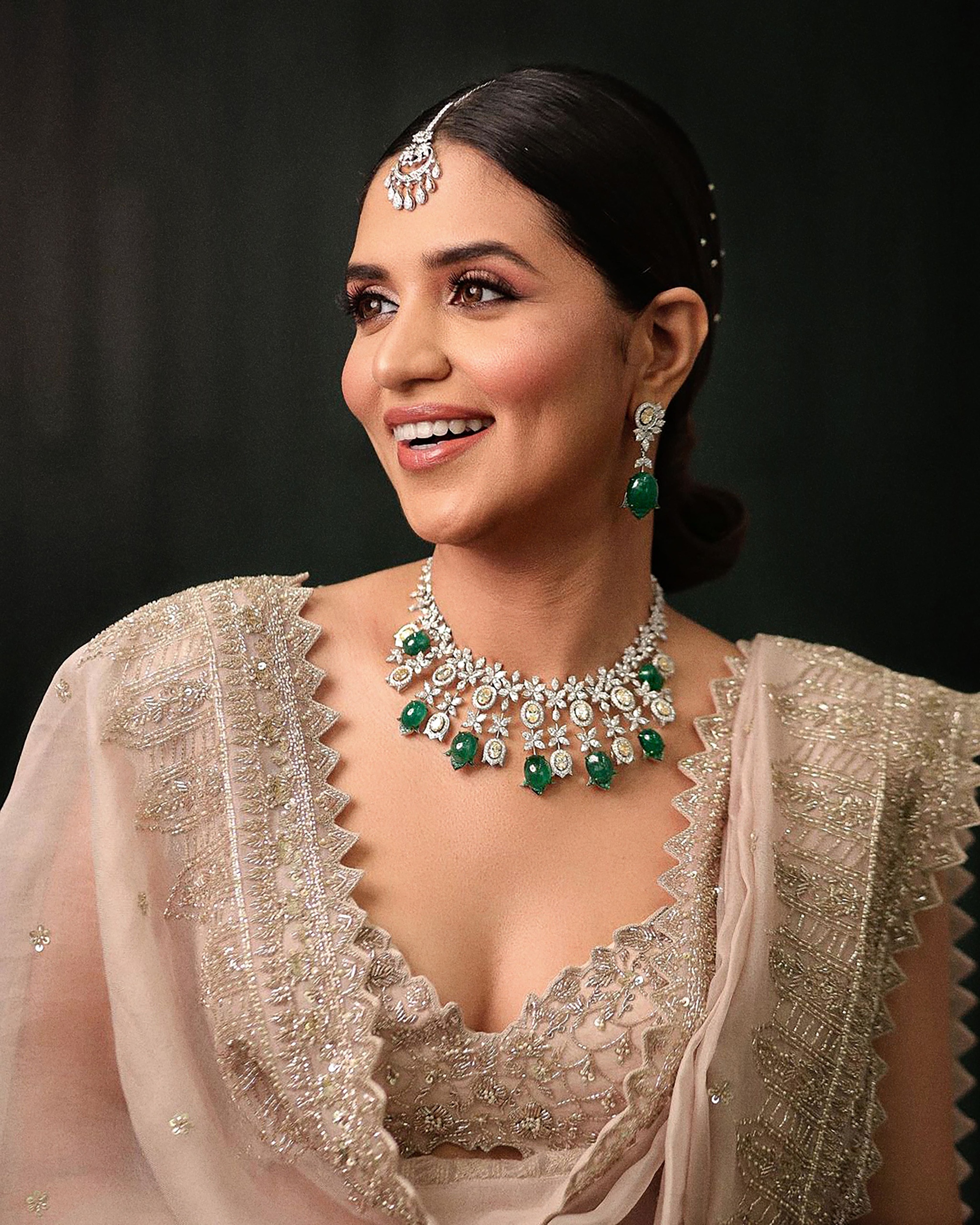 Yellow Diamond Emerald Bridal Necklace, Bridal Layering, The Nod Mag