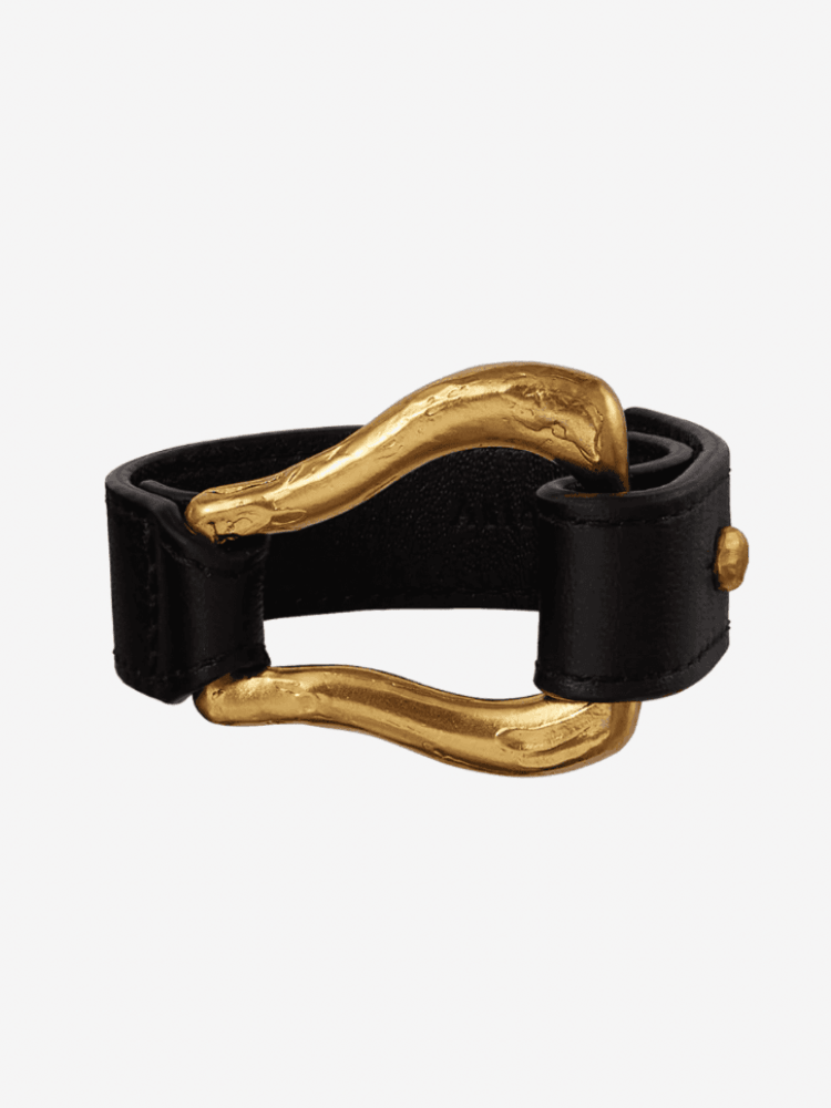Leather and plated bronze cuff, Alighieri, ₹55,179 approx