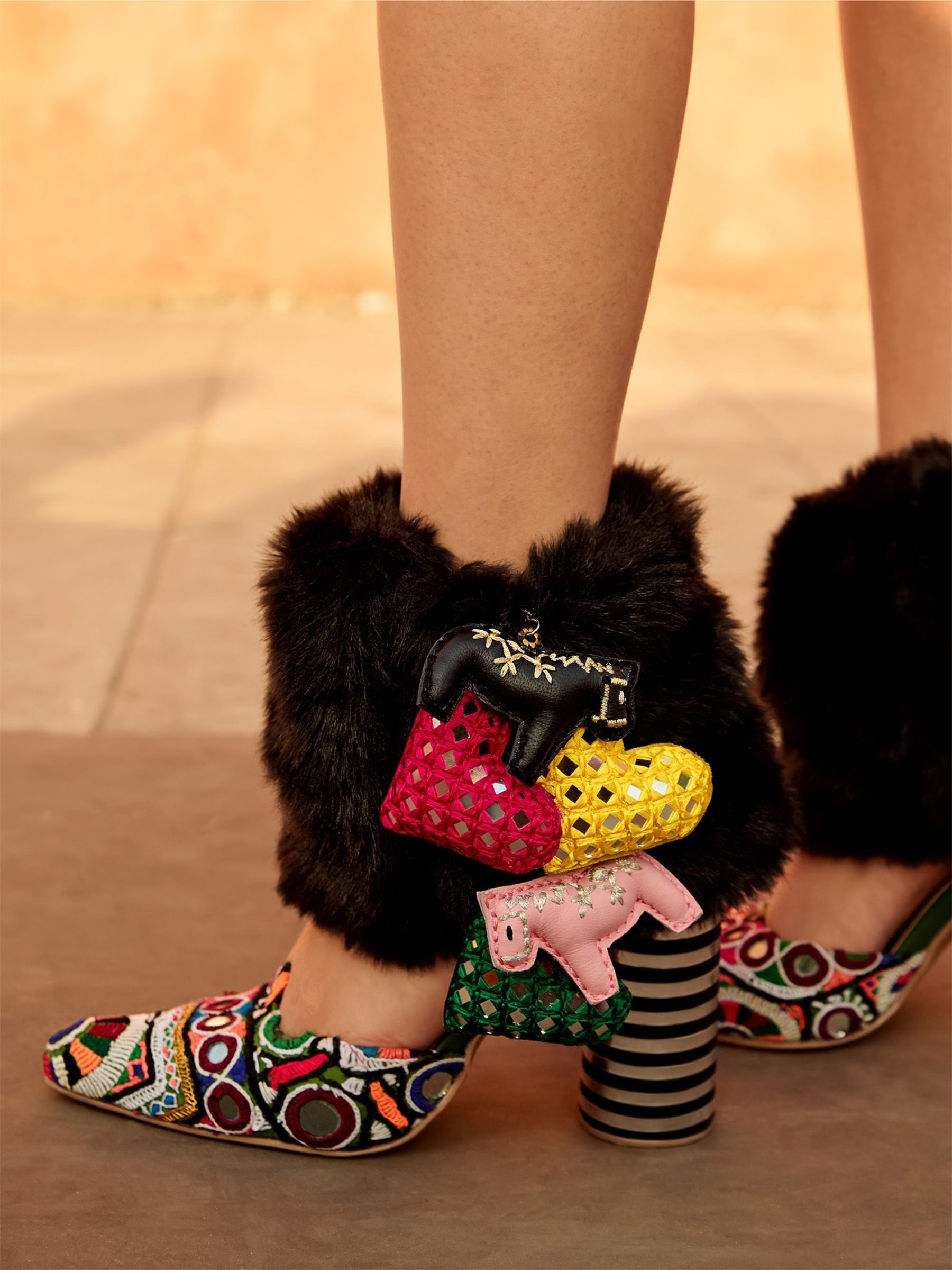 Block handcrafted heels by Aparajita Toor