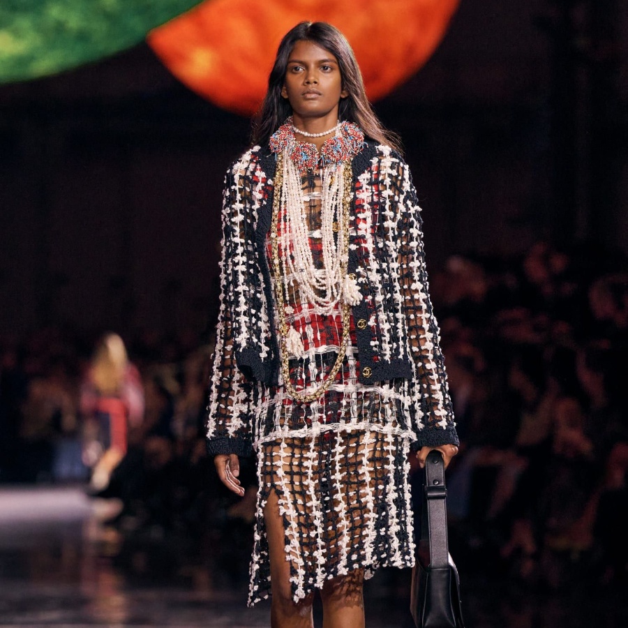 Model Bhoomi Yadav at Chanel Spring Summer 2026 by Matthieu Blazy