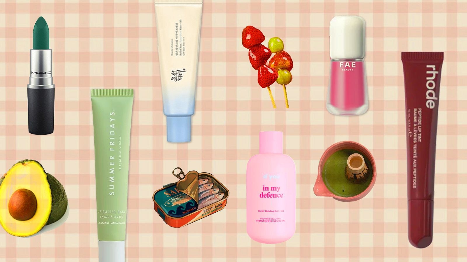 A writer lists out her wishlist of fictional Food X Beauty collaborations featuing MAC, Summer Fridays, BEauty of Joseon, Rhode, Fae Beauty and D'you