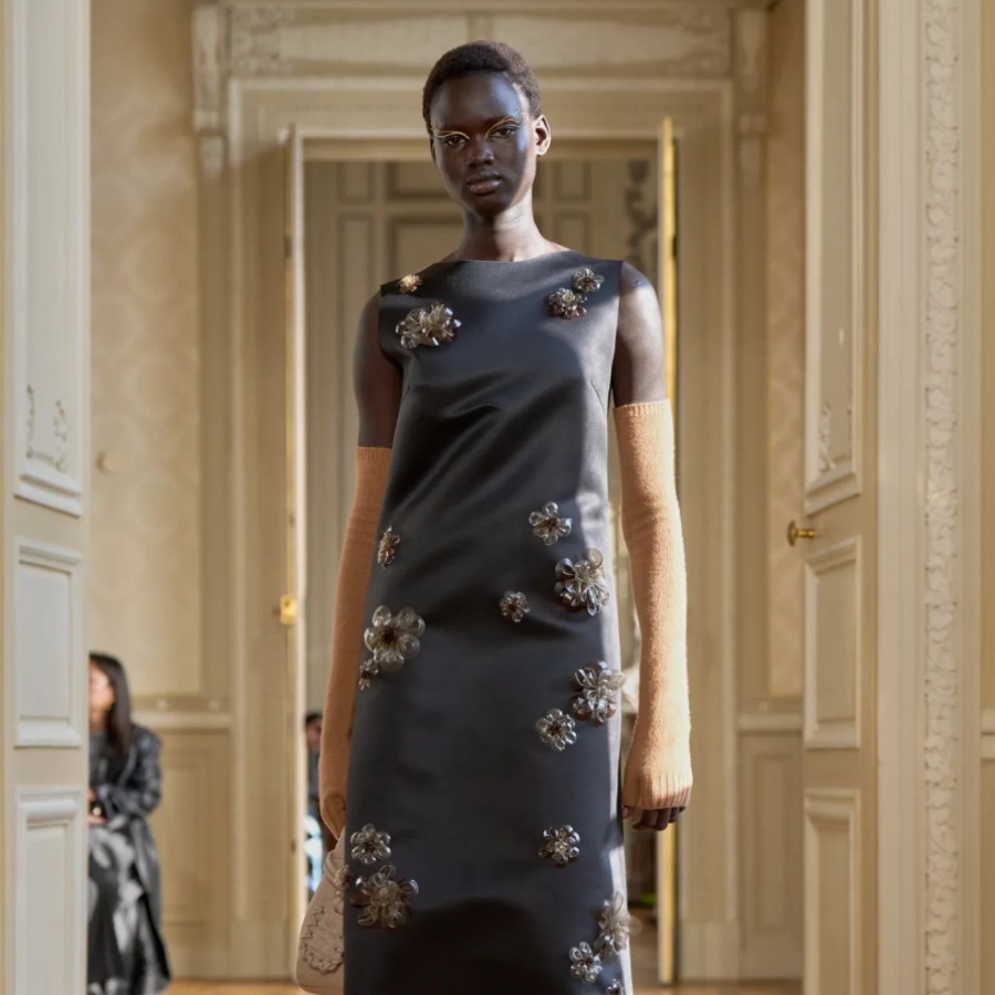 Bequins by Botto Labs on a Ganni FW25 dress